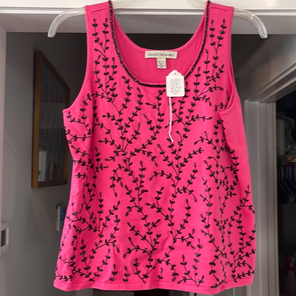 Ladies Punk Beaded Tank XL NWOT